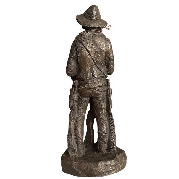 Michael Garman Buffalo Hunter Cowboy Sculpture Signed Retired Vintage 1987 READ - Picture 3 of 16